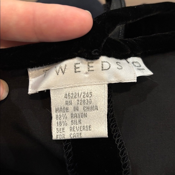 Vintage 90s Tweeds Silk Black Velvet Wide Leg Jumpsuit Jumper - Picture 8 of 15